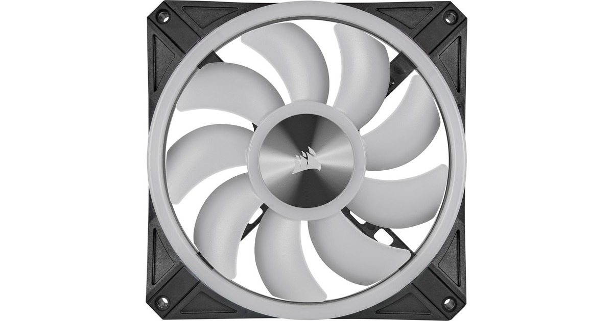 CorsairiCUE QL140 RGB case fans  (Zwart, 2 stuks, 140 x 140 x 25 mm, PWM)
