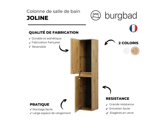 Colonne de salle de bain BURGBAD Joline chêne naturel