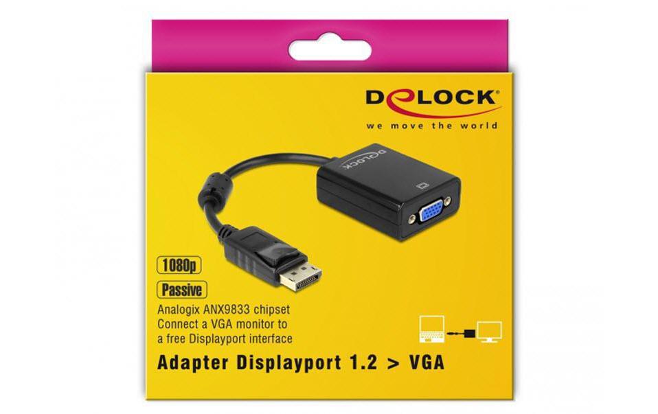Adapter Displayport - VGA SchwarzDisplayPort-Adapter