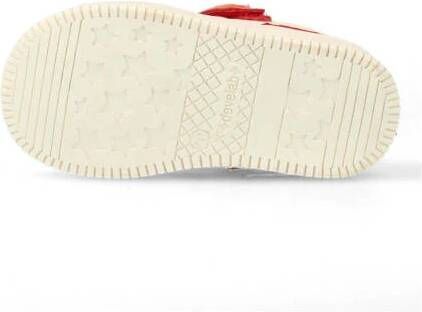 Develab leren sneakers rood wit Jongens Leer Meerkleurig 20