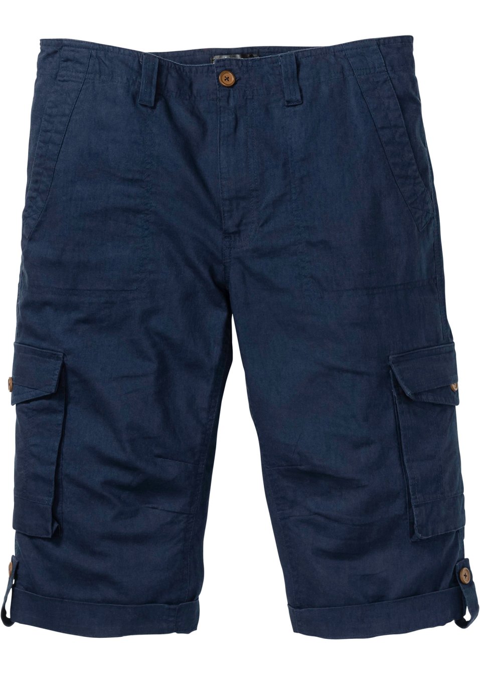 Bermuda long cargo avec lin