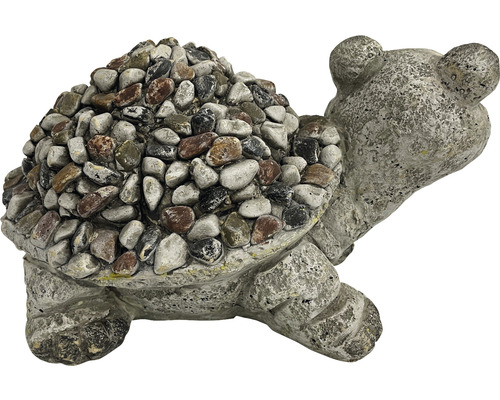 Tuinfiguur, decoratief figuur, Lafiora schildpad, glasvezel, 31 x 21 x 17 cm, grijs