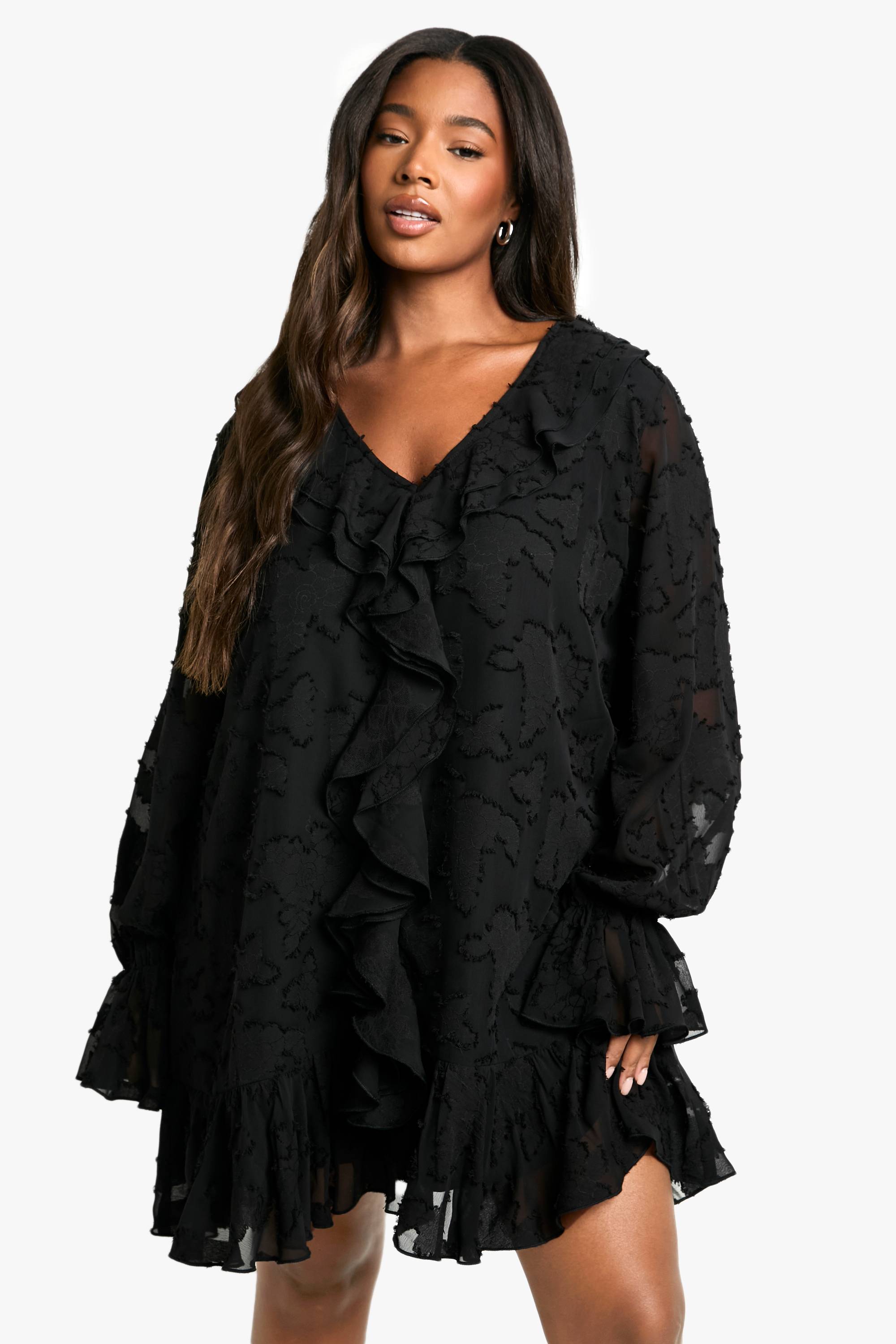 boohoo ROBE SHIFT FLORALE BURNOUT EN TAILLE PLUS