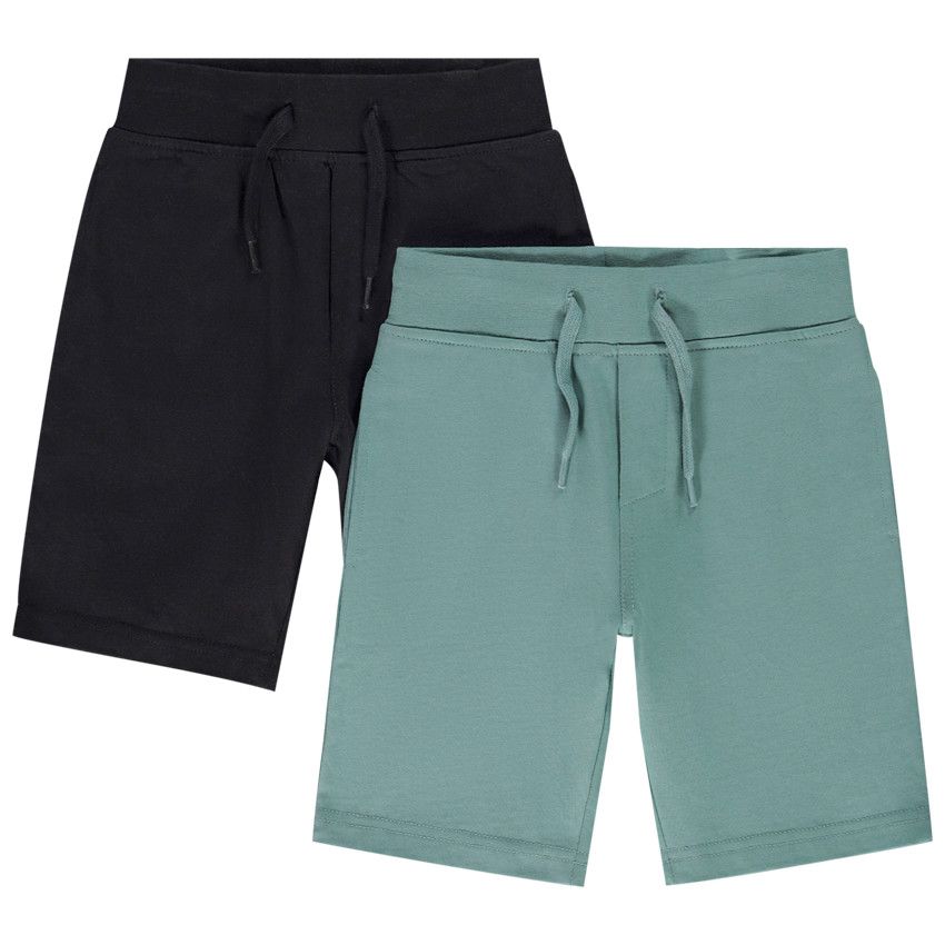 Lot de 2 bermudas unis en maille - Noir