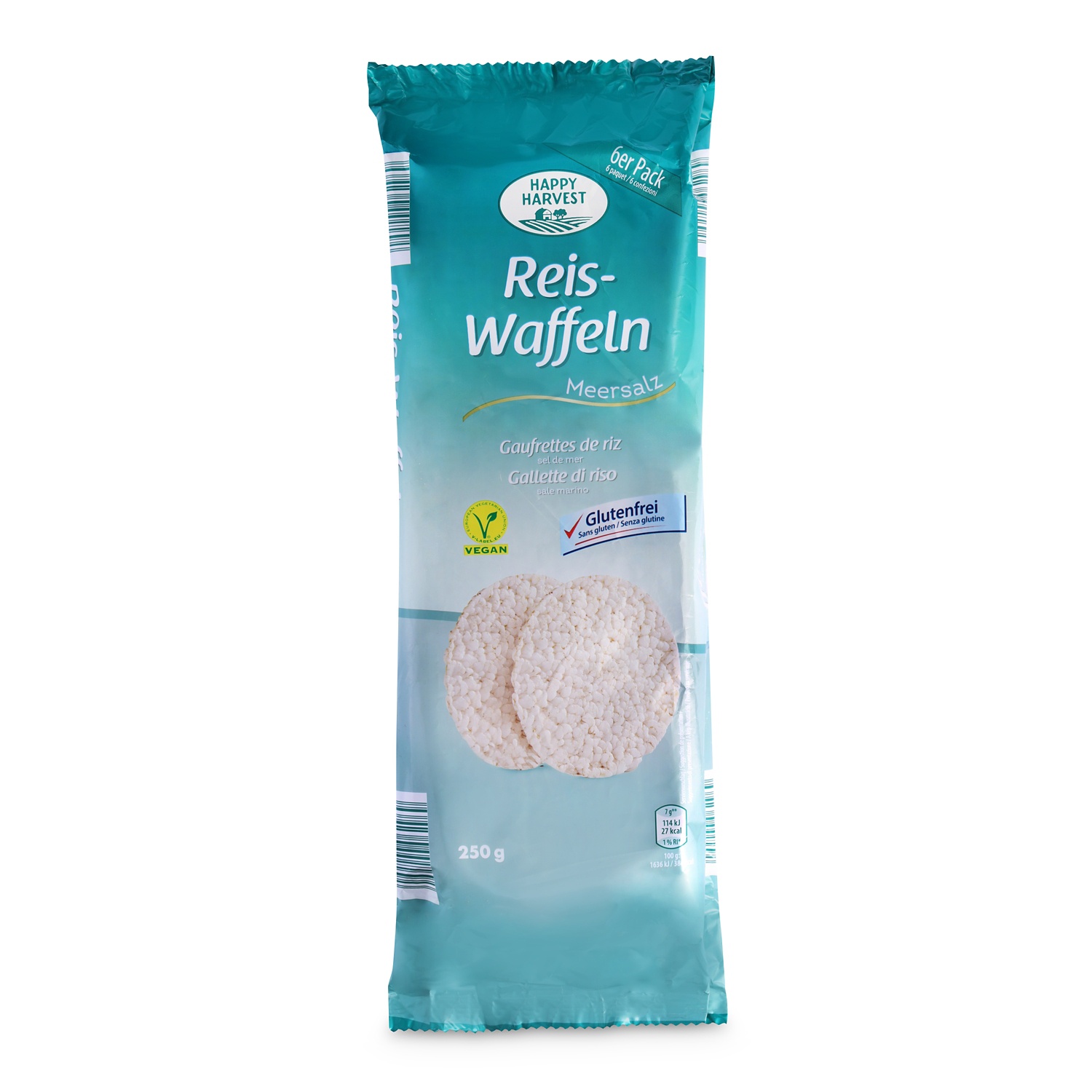 HAPPY HARVEST Reiswaffeln, Meersalz 250 g​​​​​​​