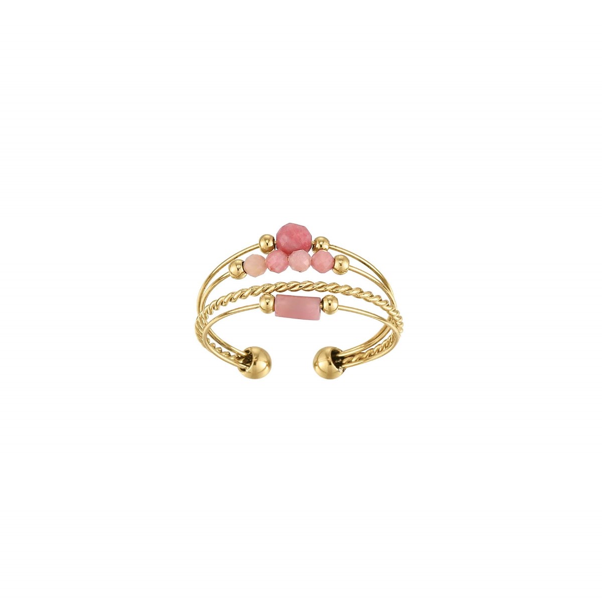 Bague Isa Pierres Rhodonite