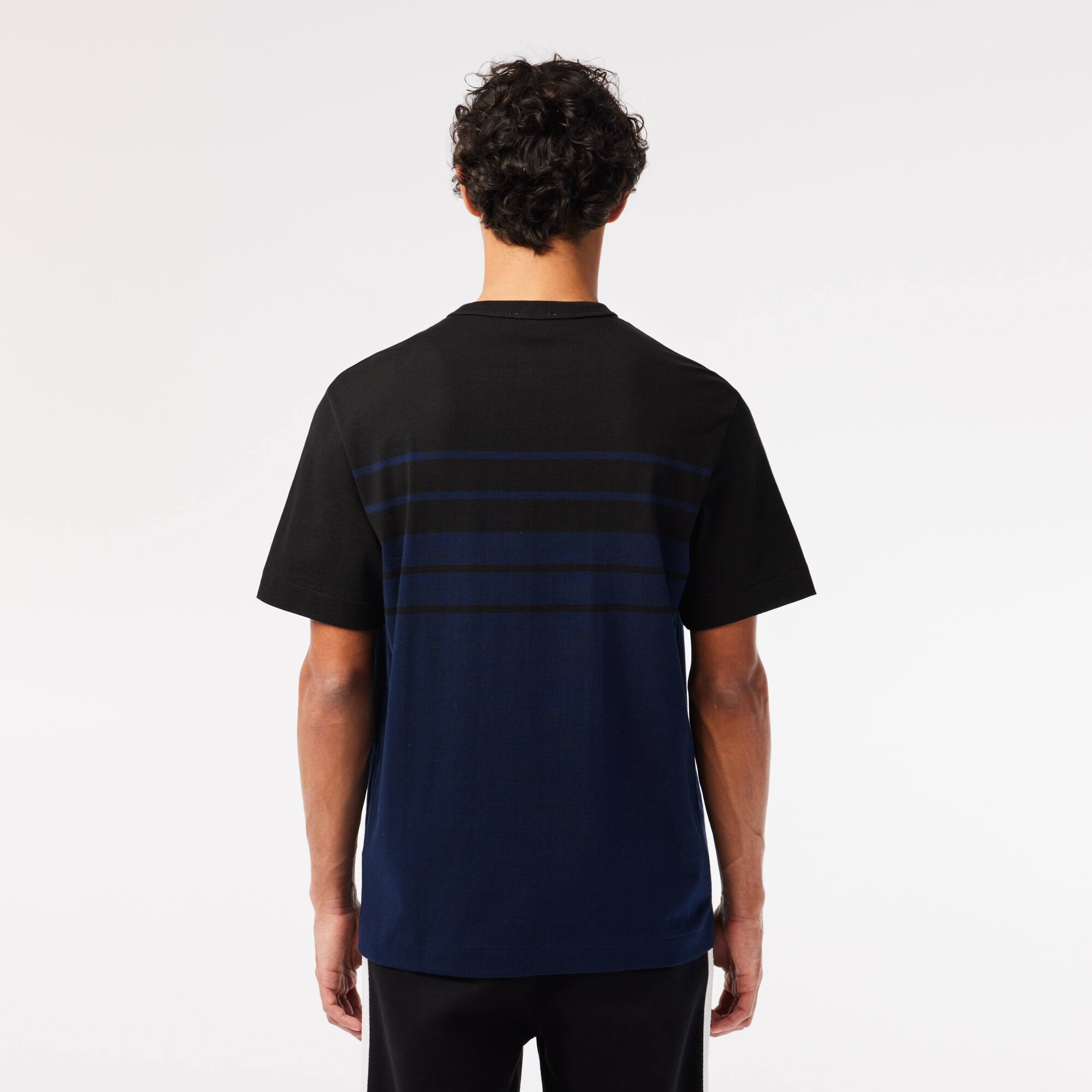 Gestreiftes Jersey T-Shirt, in Frankreich hergestellt T-Shirts - Blau - Lacoste - Herren
