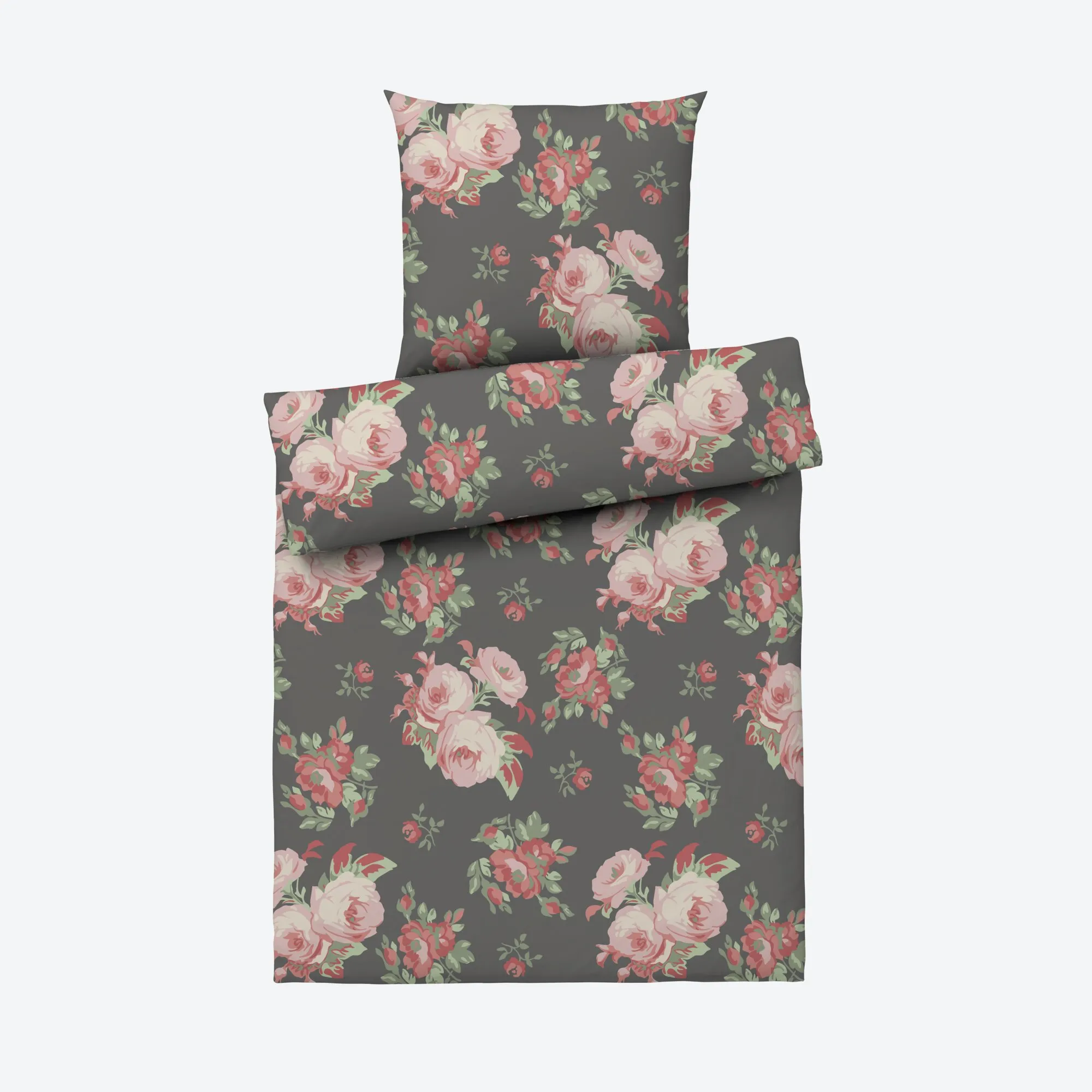 Baumwoll-Bettwäsche mit Rosen-Muster