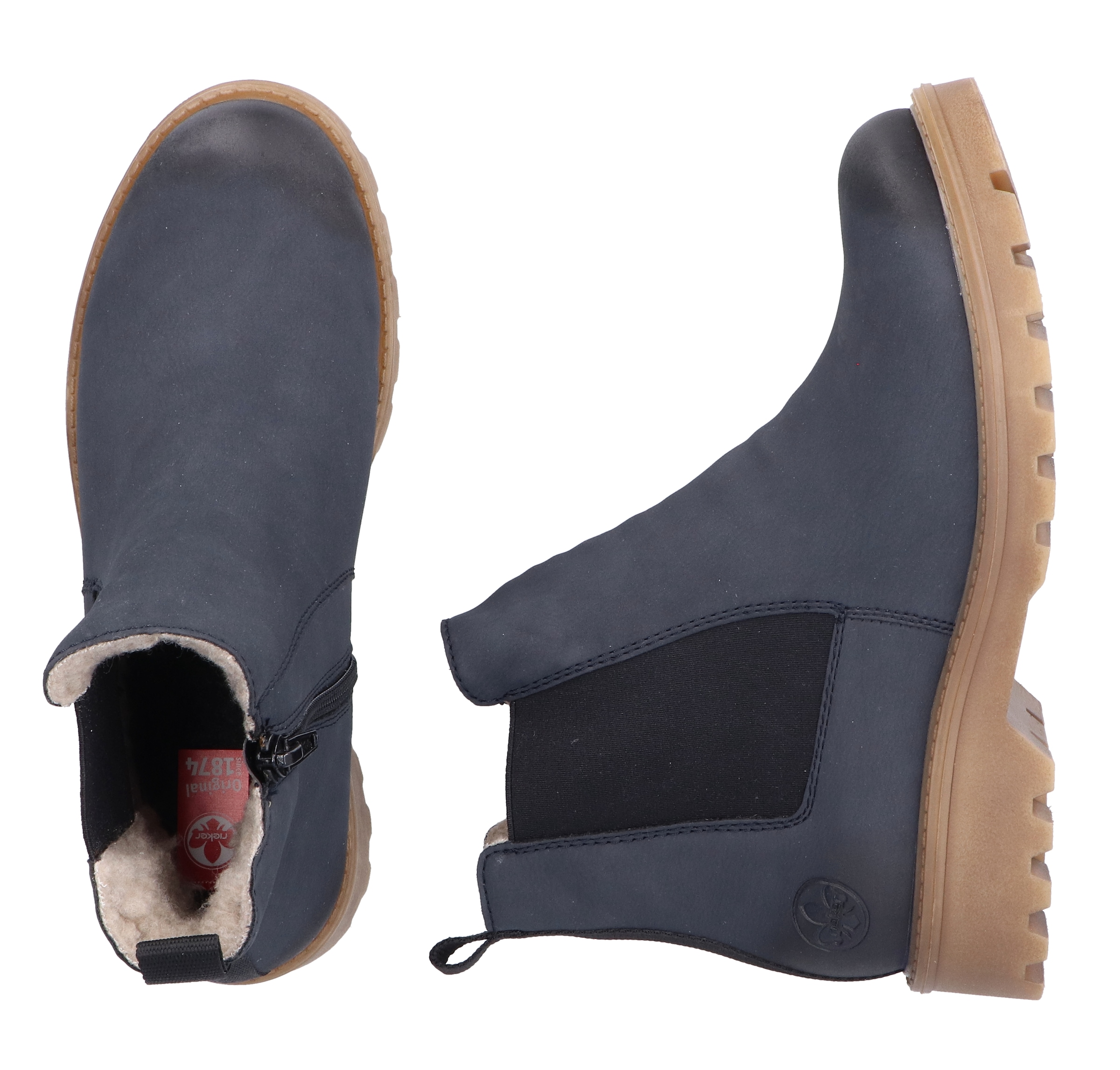 Rieker Chelseaboots  , Schlupfboots, Stiefelette, Blockabsatz, mit kuscheligem Warmfutter