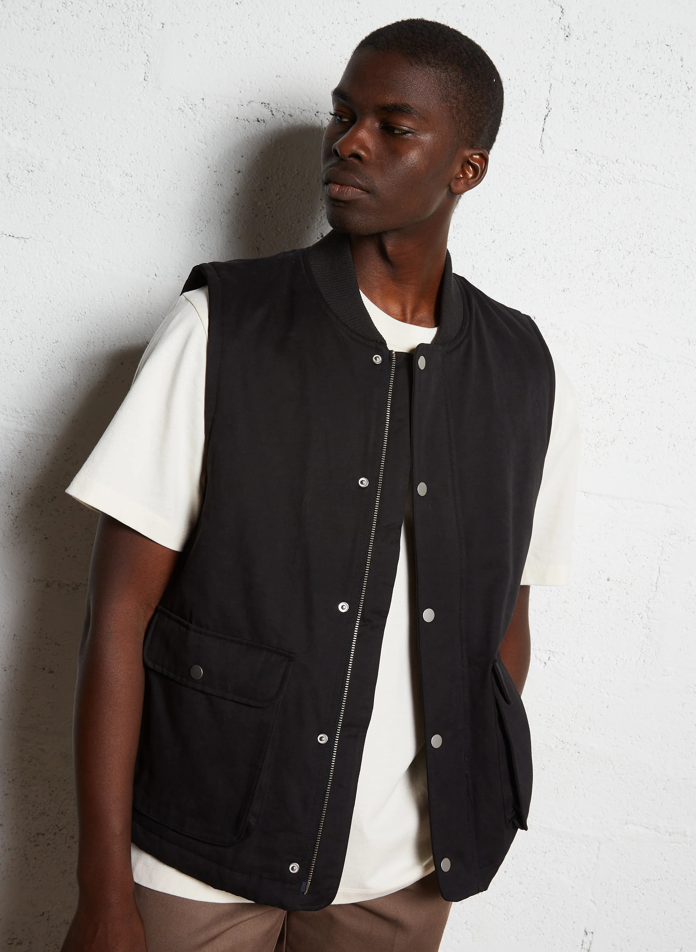 MONTANA - Veste sans manches en coton mélangé | Noir