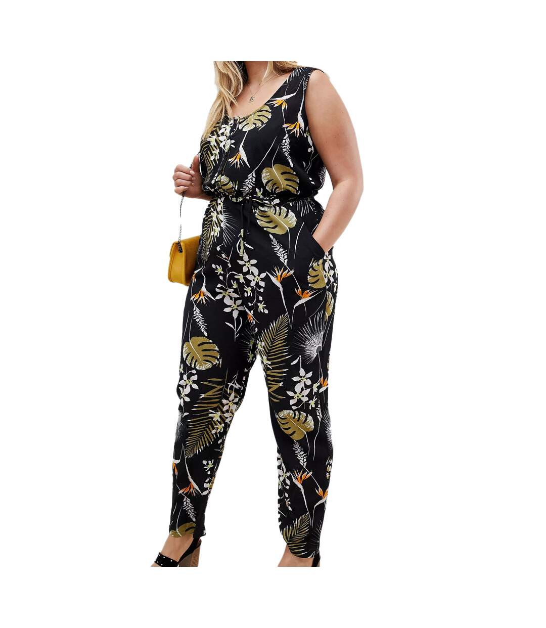Combinaison Noir à fleurs Femme Brave Soul Leaf