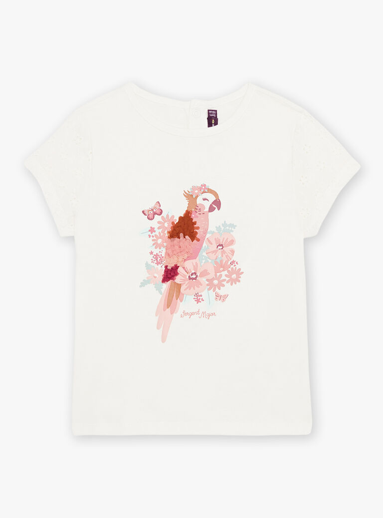 T-shirt écru avec perroquet