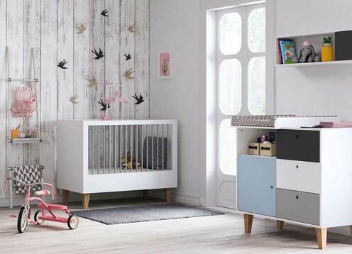 Chambre DUO Concept lit 70x140+commode Bleu - VOX