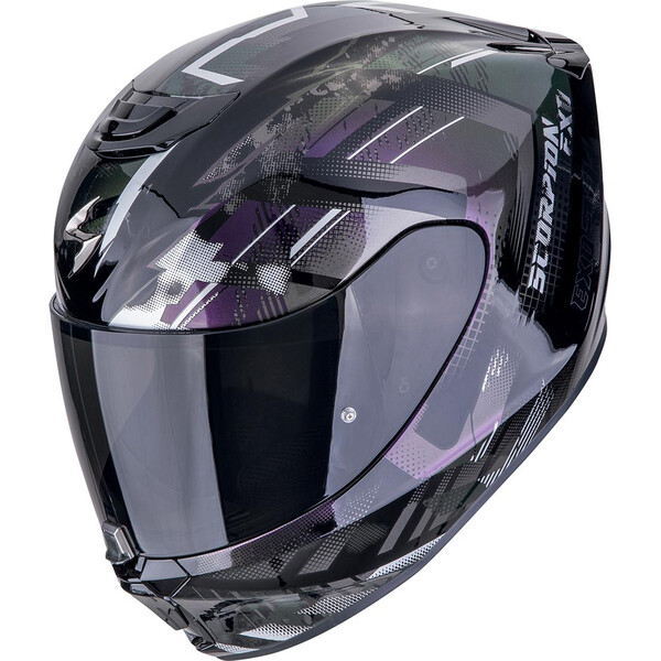 Scorpion - Casque Exo-391 Clutter Noir / Argent / Violet
