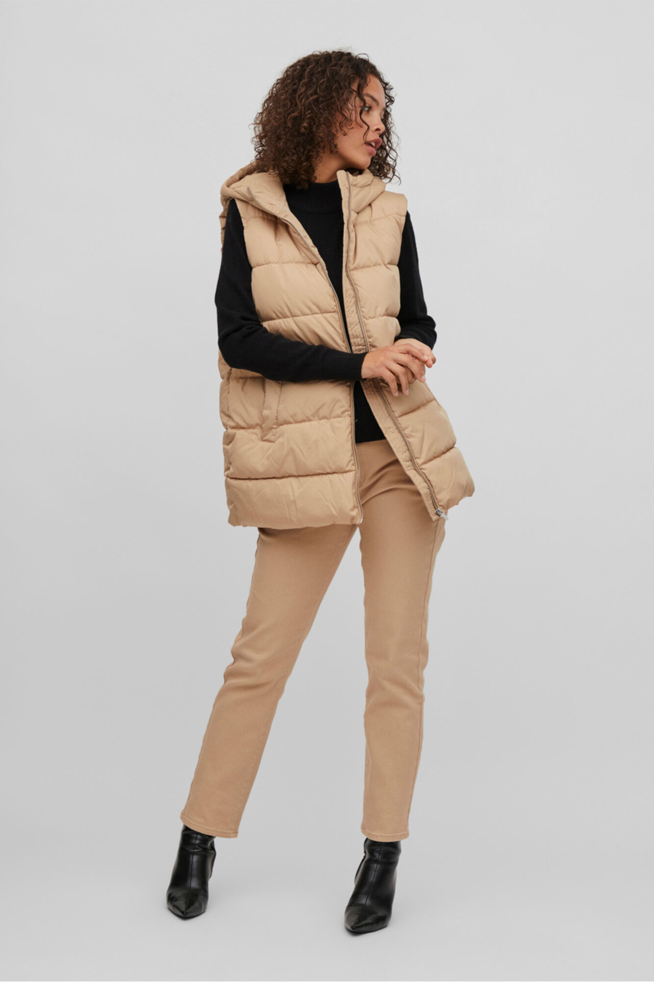 Chaleco de mulher acolchado - Bege
