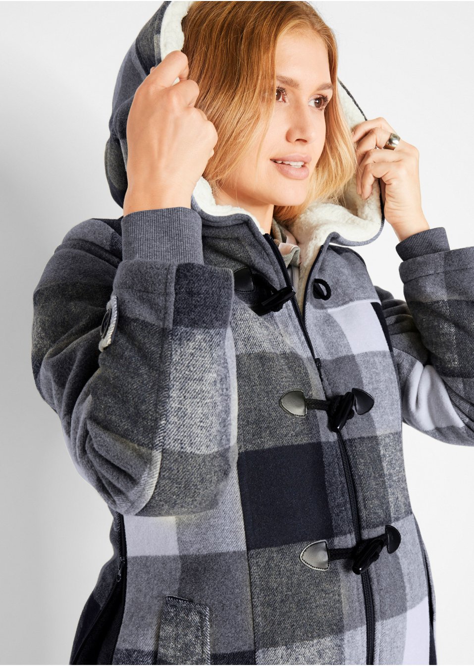 Veste de grossesse et de portage en laine avec doublure peluche