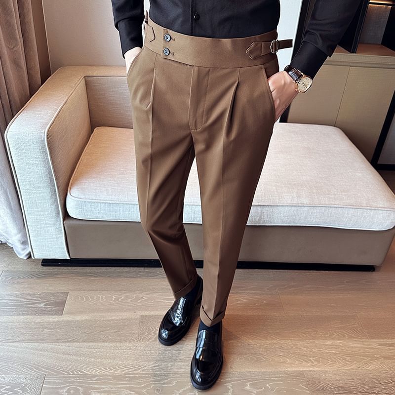 Blueforce - Hoge taille effen taps toelopende broek