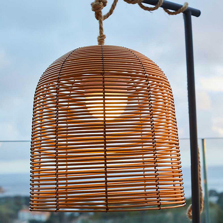 Lampe sans fil LED intégrée dimmable 1W Hang bohème Lumisky marron l.30 x H. 31 x P.30 x Ø 30 cm