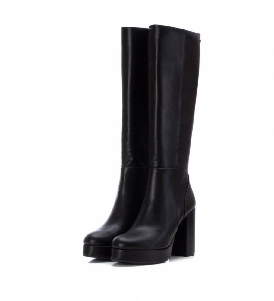 Botas Xti High Pretas - Altura do Salto 10cm -