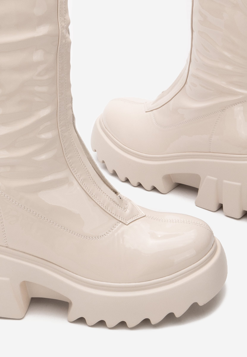 Bottes à plateforme beige Danika V2
