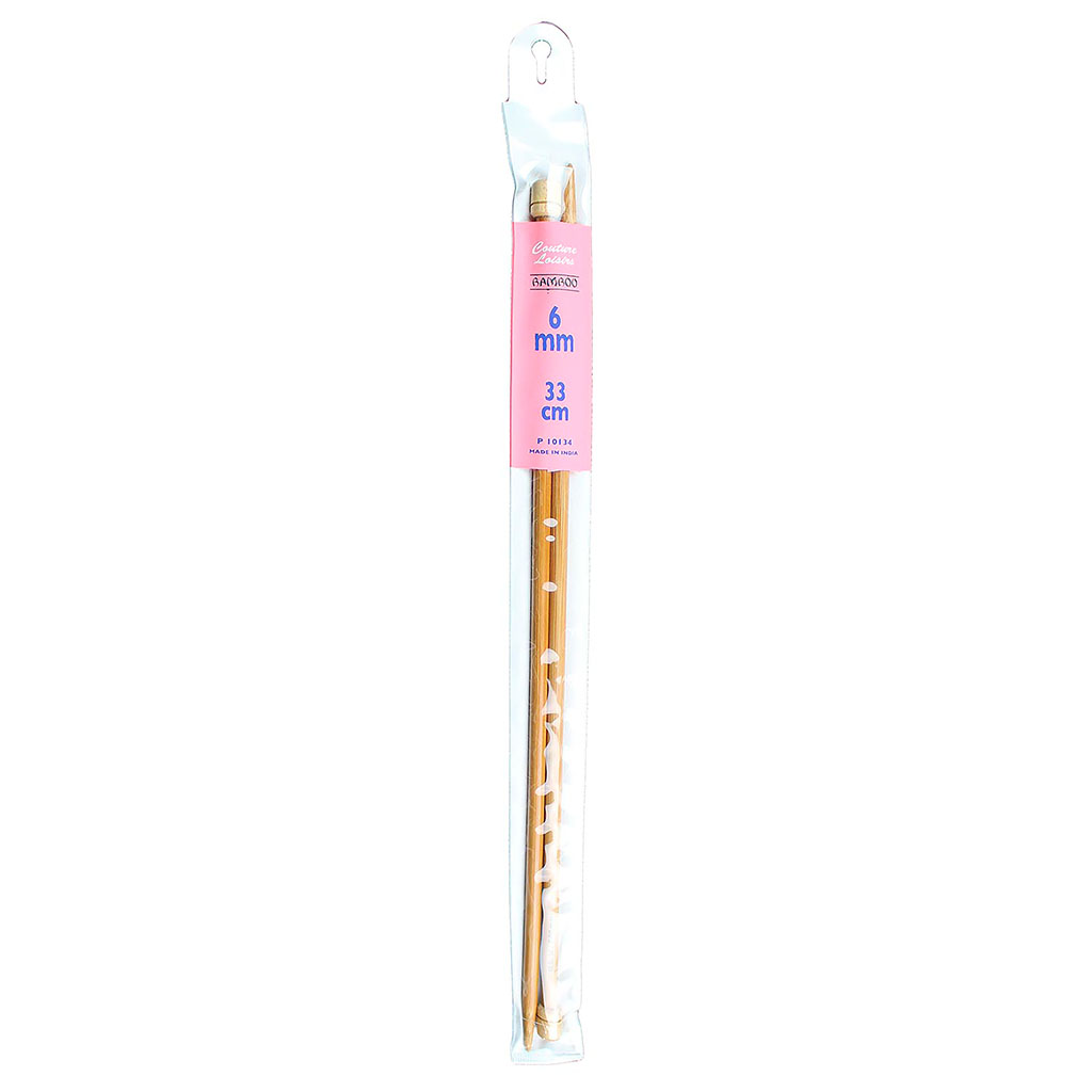 Aguilles à tricoter en bambou N°6 33cm