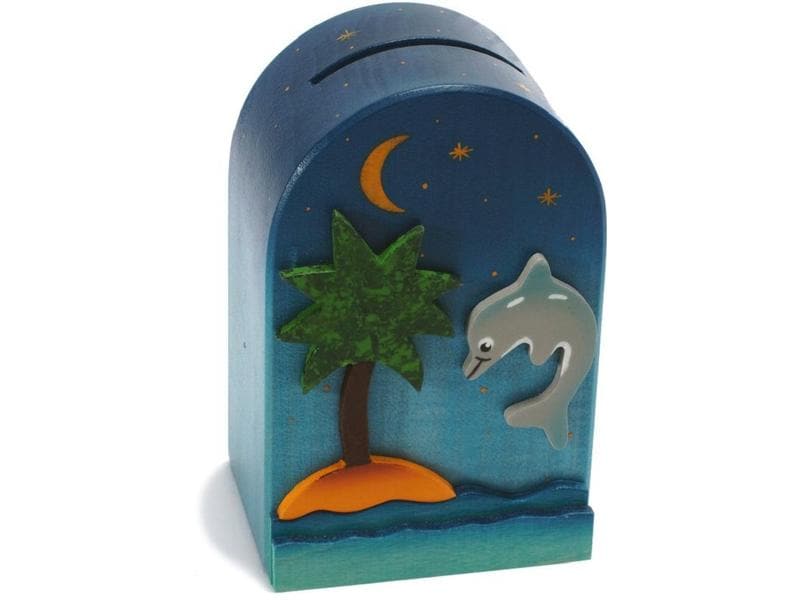 Weizenkorn Spardose Delphin Sparbüchse aus Holz