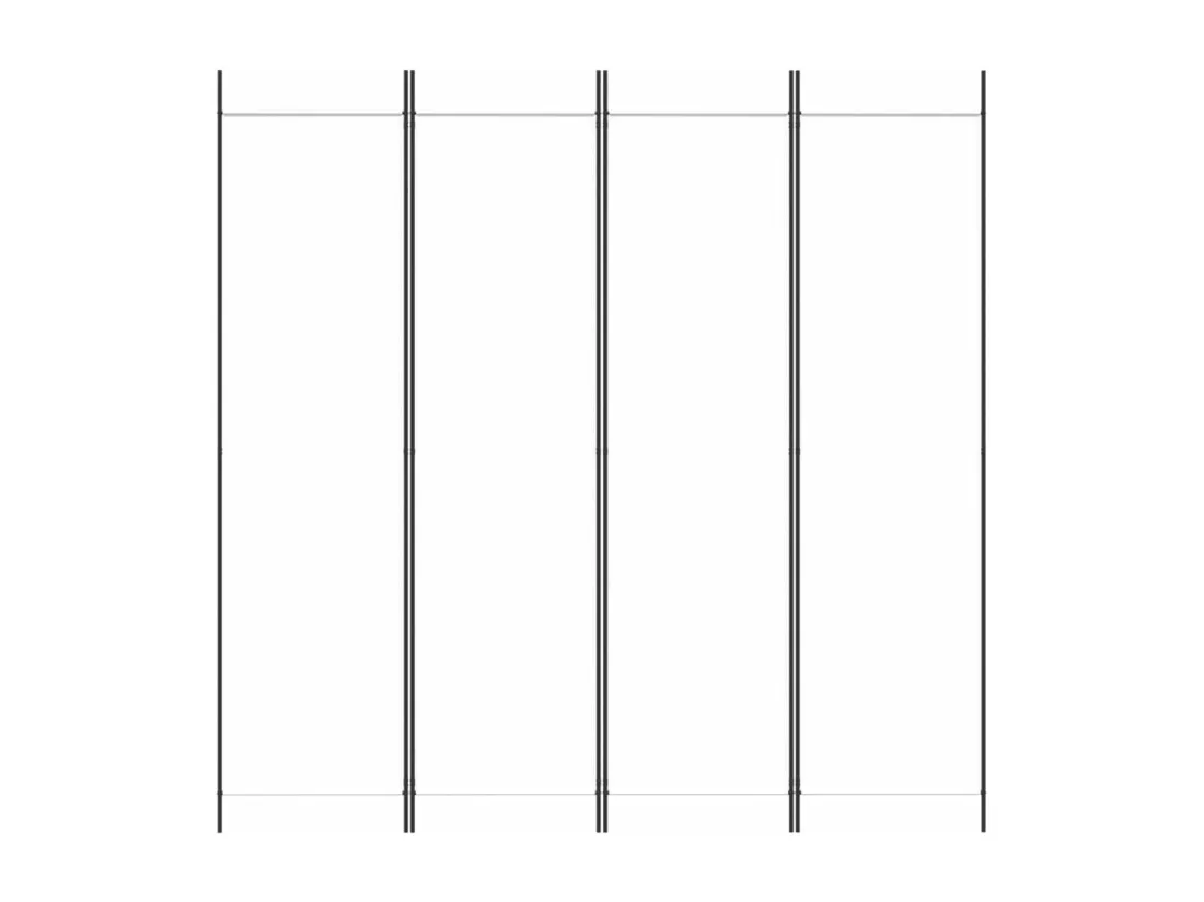 Cloison de séparation 4 panneaux Blanc 200x200 cm Tissu
