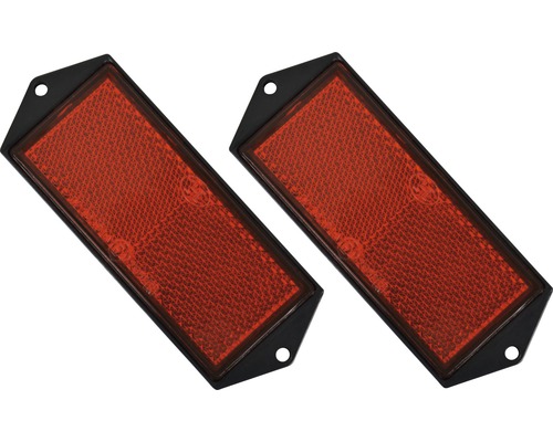 Rode reflectorset 104 x 40 mm voor aanhangers, verpakking van 2 stuks.