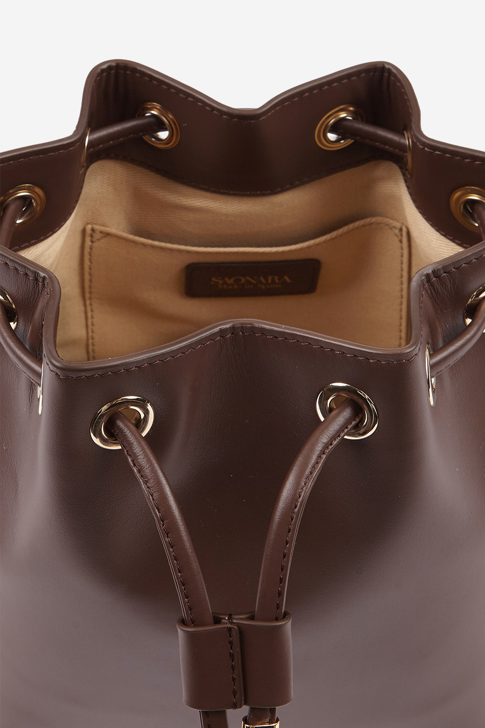 Bucket leather crossbody
