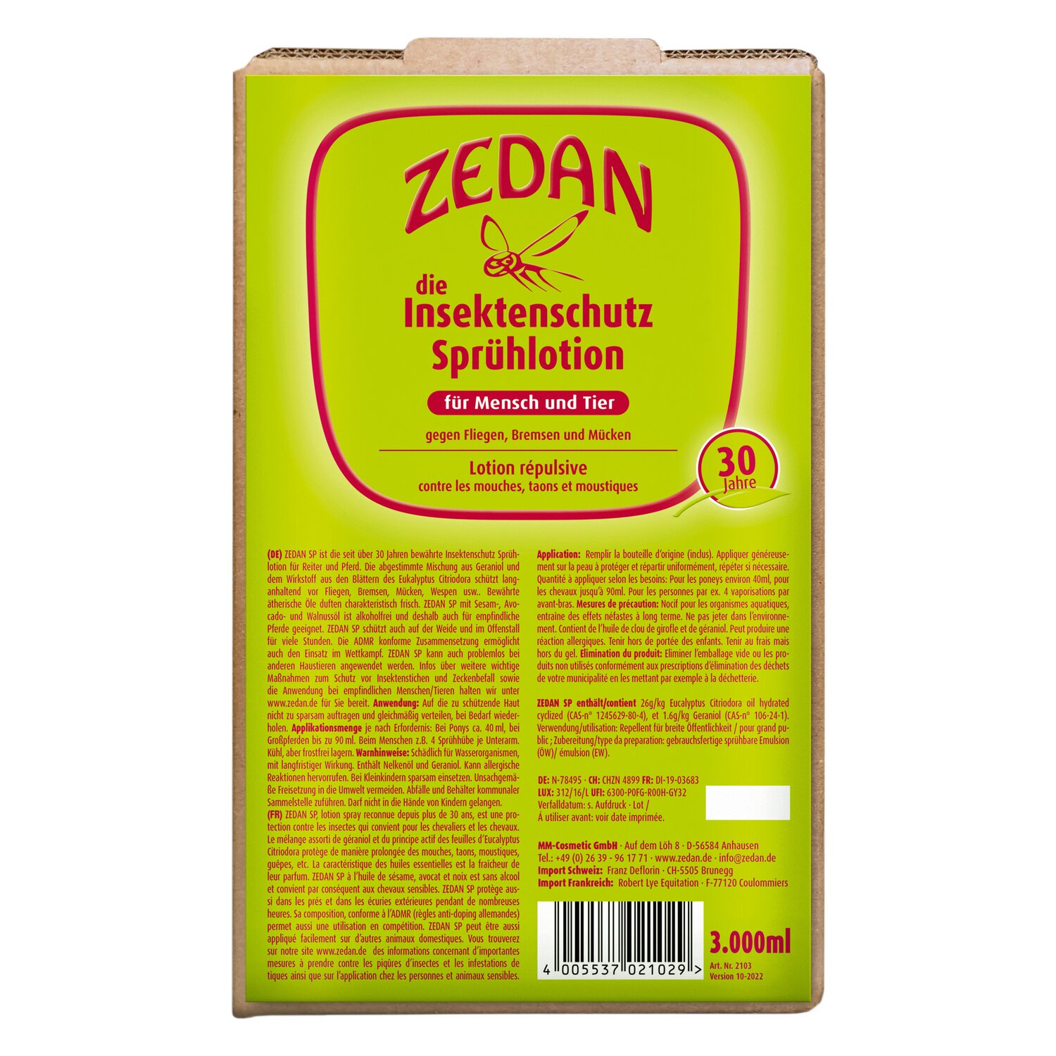 ZEDAN Insektenschutz Sprühlotion  - 3000 ml