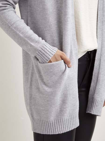 Vila  Viril open knit noos cardigan - Light Grey melange