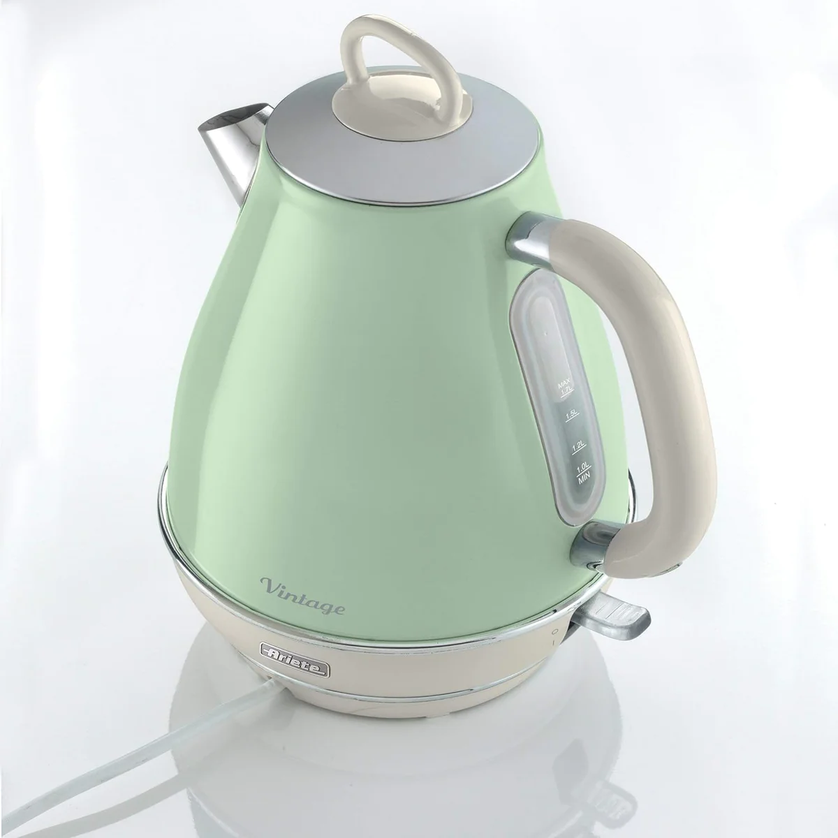 bouilloire électrique de 1,7L sans fil vintage 2000W vert pastel Ariet