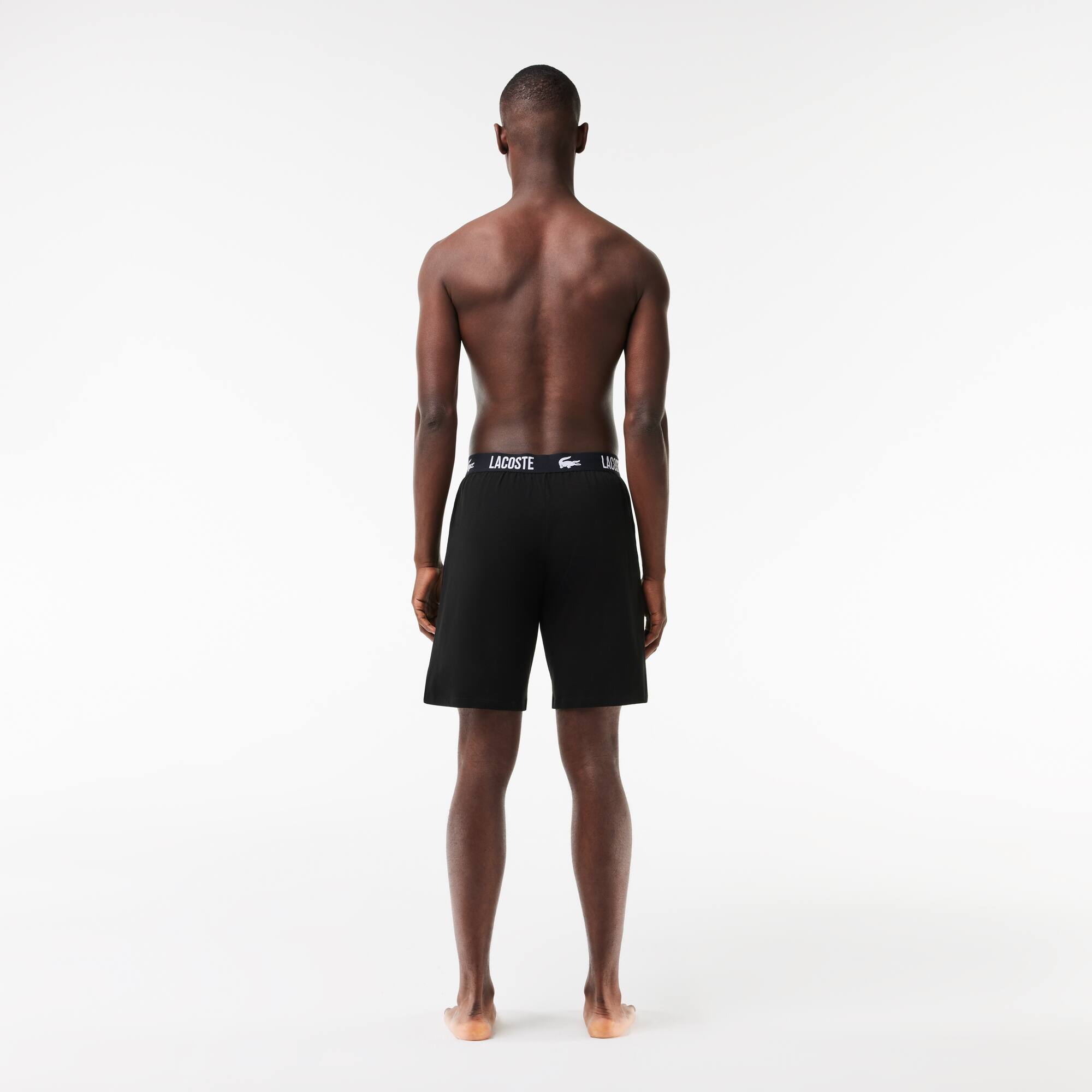Pyjama Shorts aus weichem Baumwolljersey Loungewear - Schwarz - Lacoste - Herren