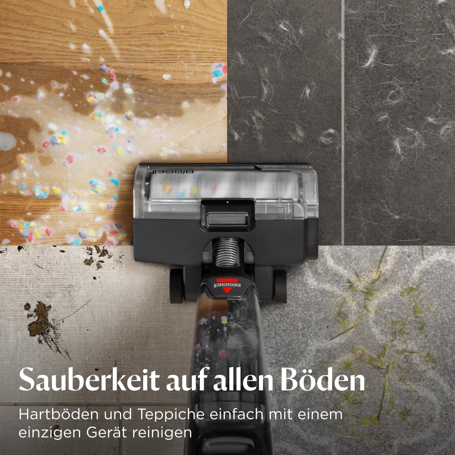 Bissell CrossWave OmniForce Edge, Kabelloser Nass Trockensauger, Saugen & Wischen in Einem oder nur Saugen Modus, Nasssauger mit ZeroGap-Technologie, Waschsauger, 240m² Mehrflächenreinigung, 4017N