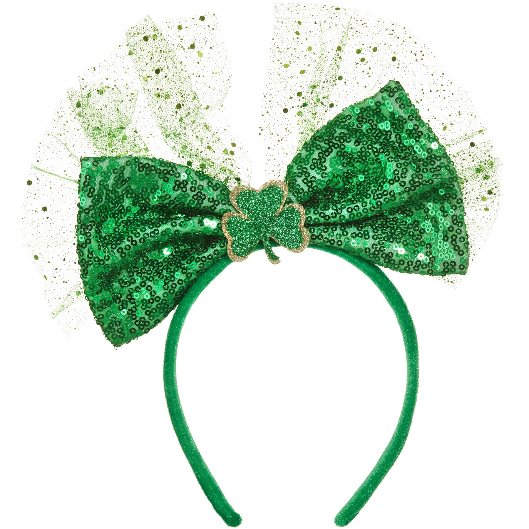 tectake® St. Patrick’s Day Kopfschmuck Schleife mit Pailletten
