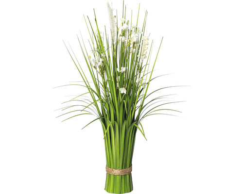Kunstplant, staande grasstruik, hoogte: 48 cm, wit