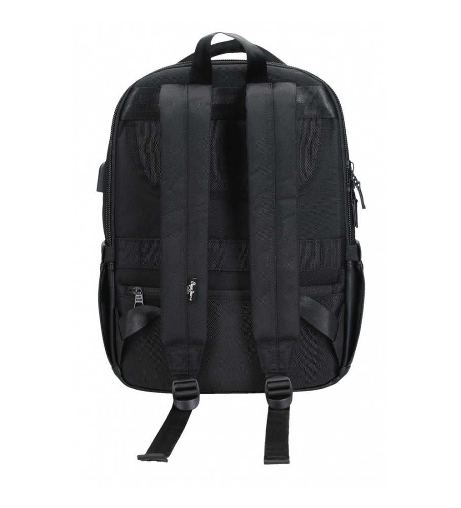 Mochila para computador Pepe Jeans Egham com dois compartimentos, preta.