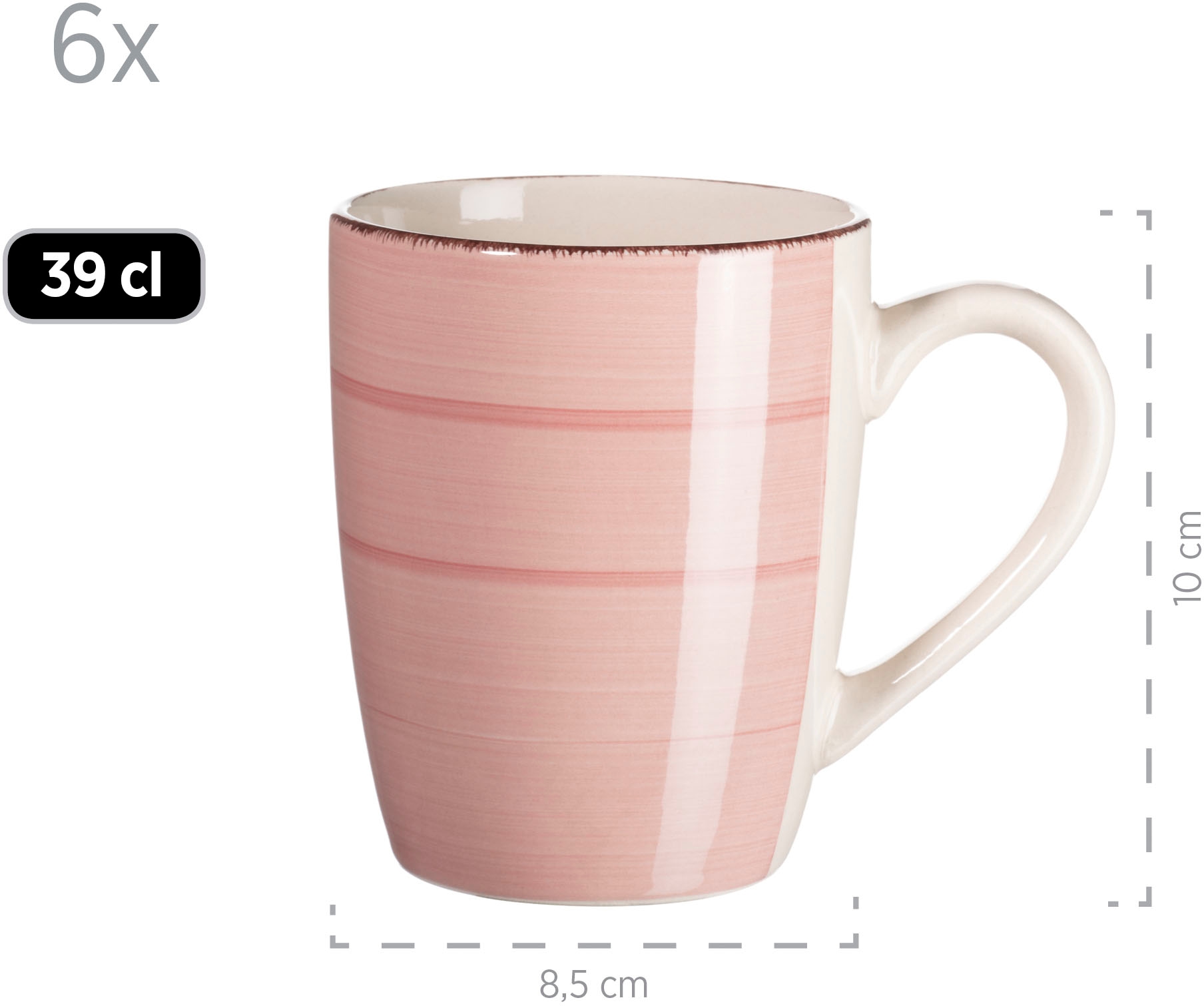 my home Kaffeeservice »Geschirr-Set, Service Bel Tempo« mit Spiraldekor, 18 Teile, für 6 Personen