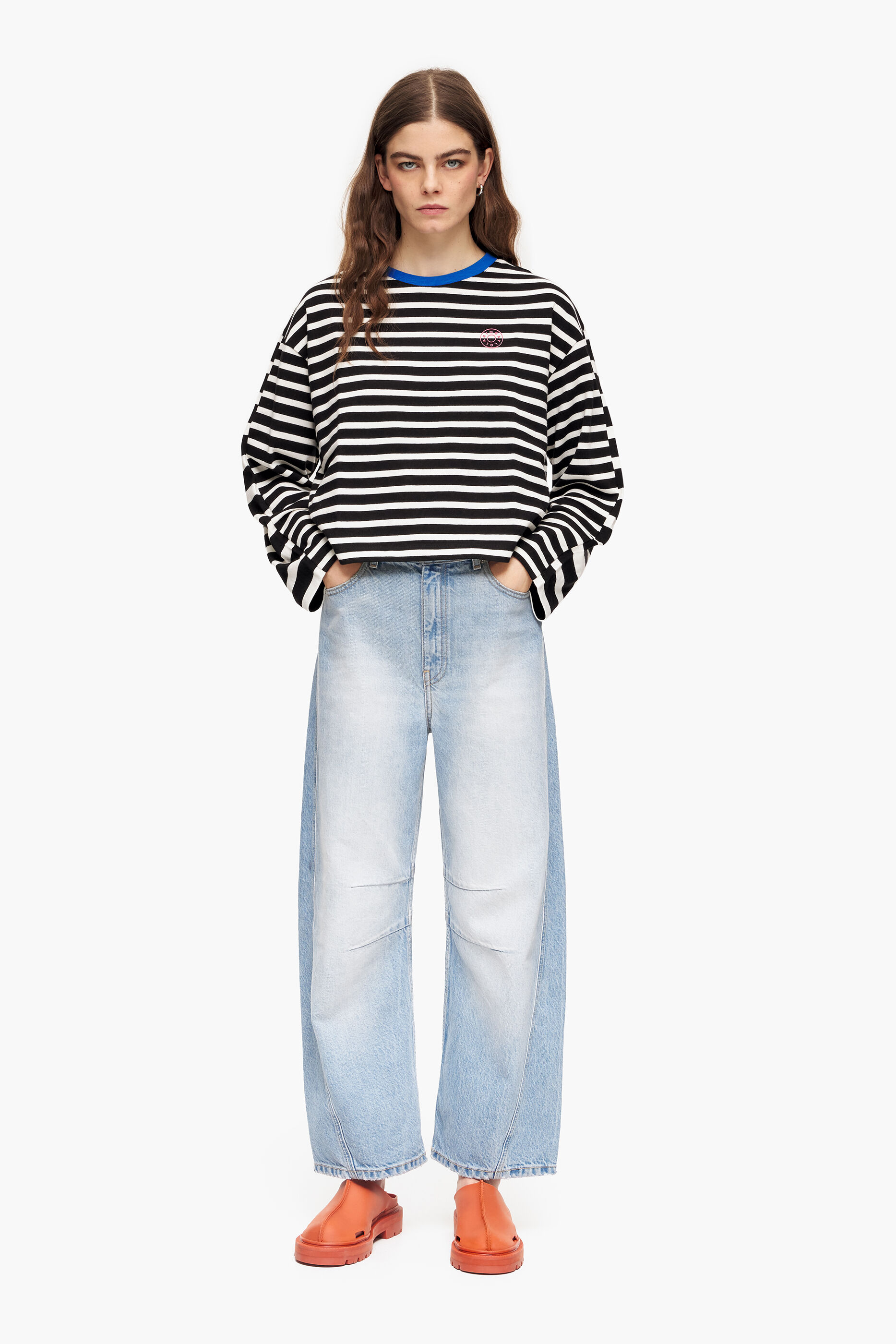 BARREL - Calça jeans reta azul-clara