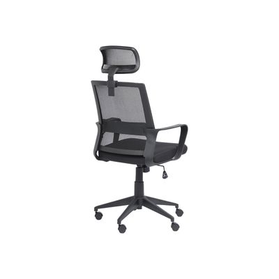 Fauteuil de bureau LIBERTY 02 - accoudoirs fixes - appui-tête réglable - noir