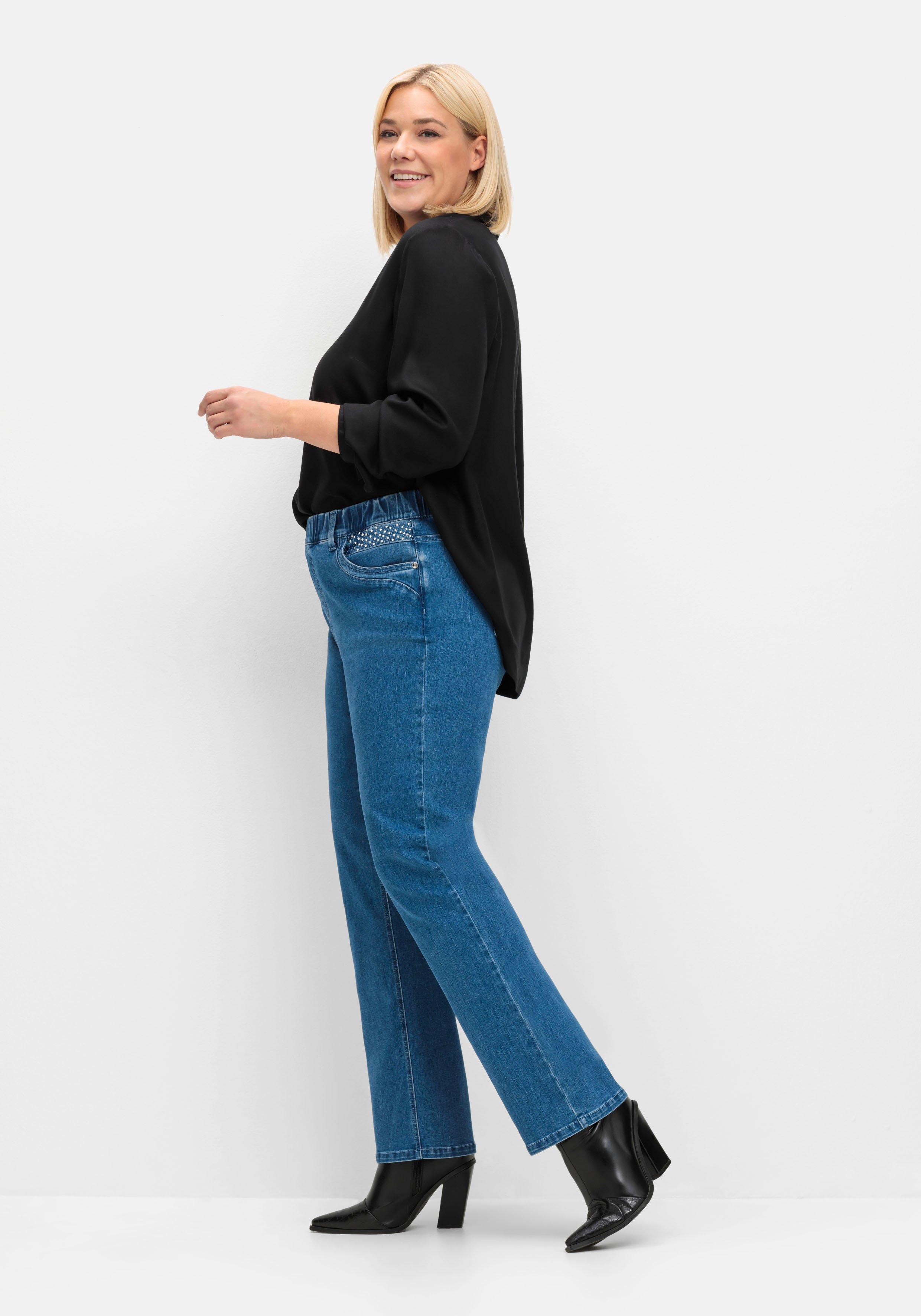 Gerade Jeans mit Gummibund und Shaping-Einsatz