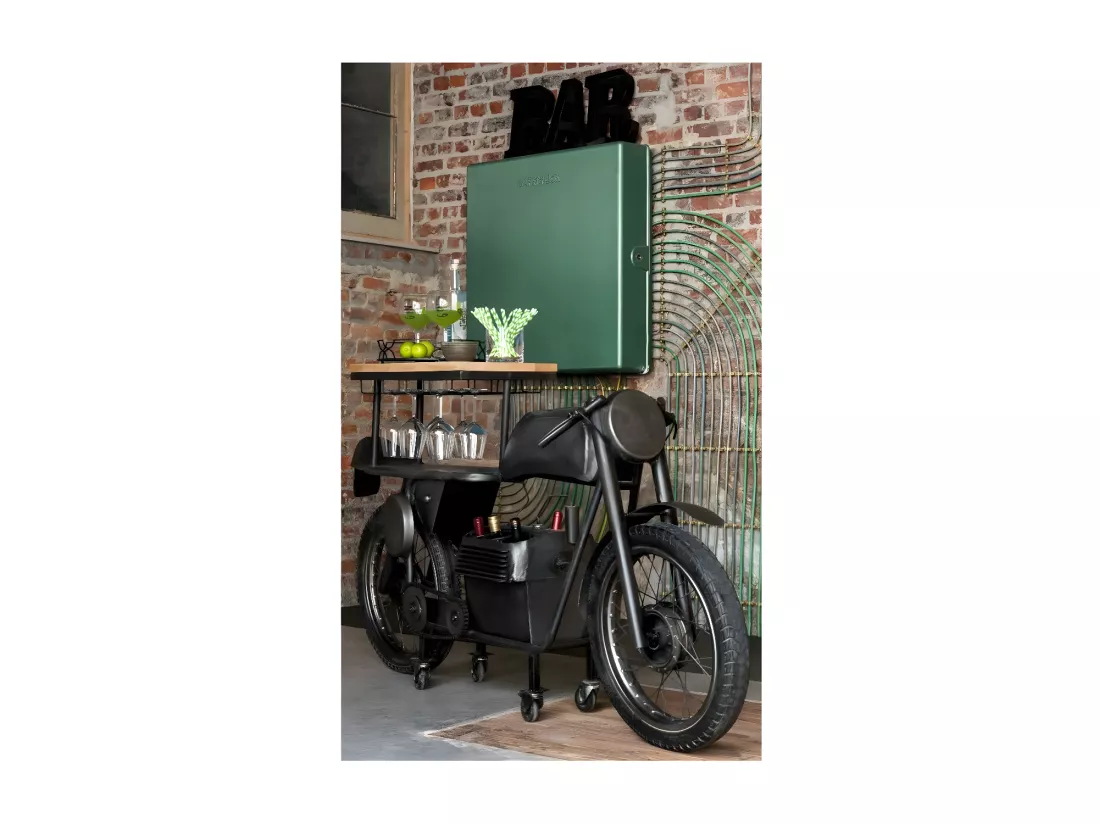 Bar motocyclette métal noir Vian L 200cm