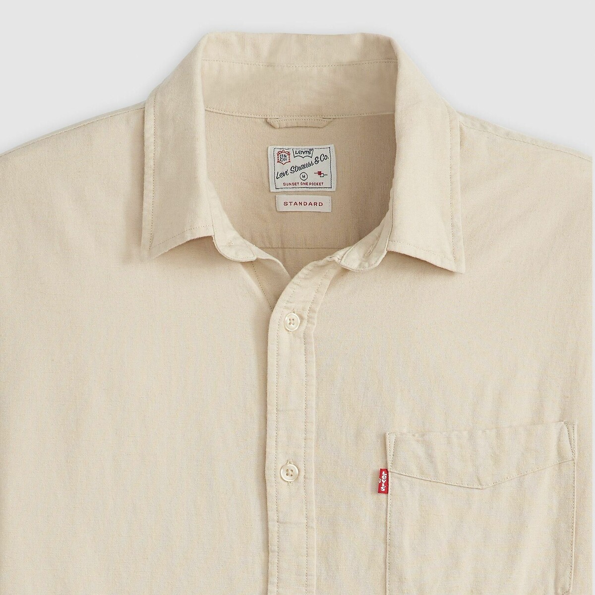 Camisa reta LEVI'S com bolso no peito em algodão e linho