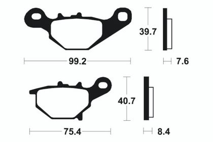 Plaquettes de freins Tecnium Racing MX/Quad métal fritté - MOR320