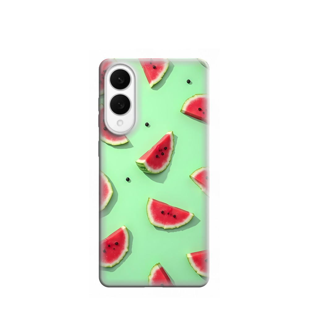 Samsung Galaxy S25 Edge Gummi Hülle Sommer Melone - Grün