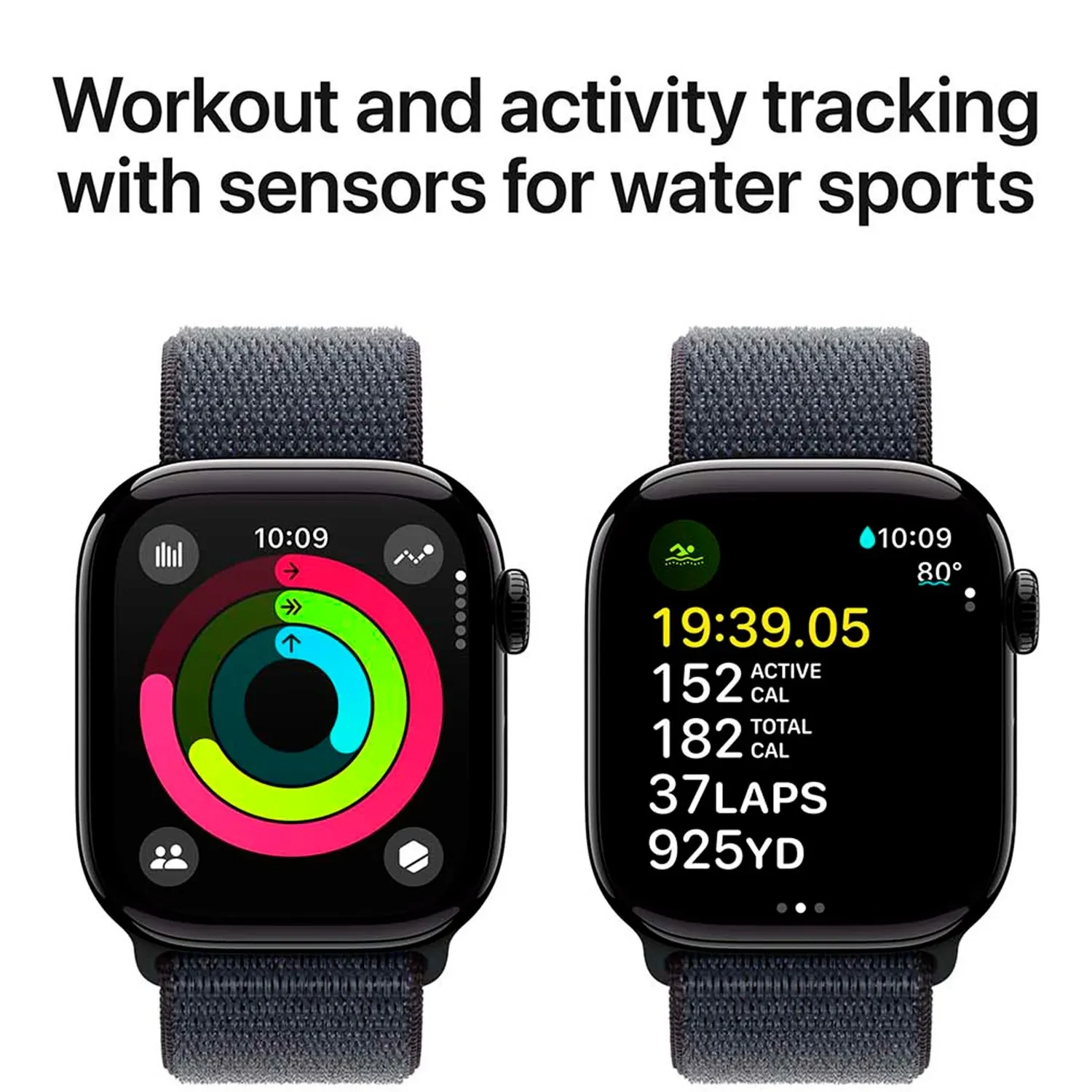 Apple Watch Series 10 GPS 42mm Jet Black Aluminium Sport Loop MWWG3