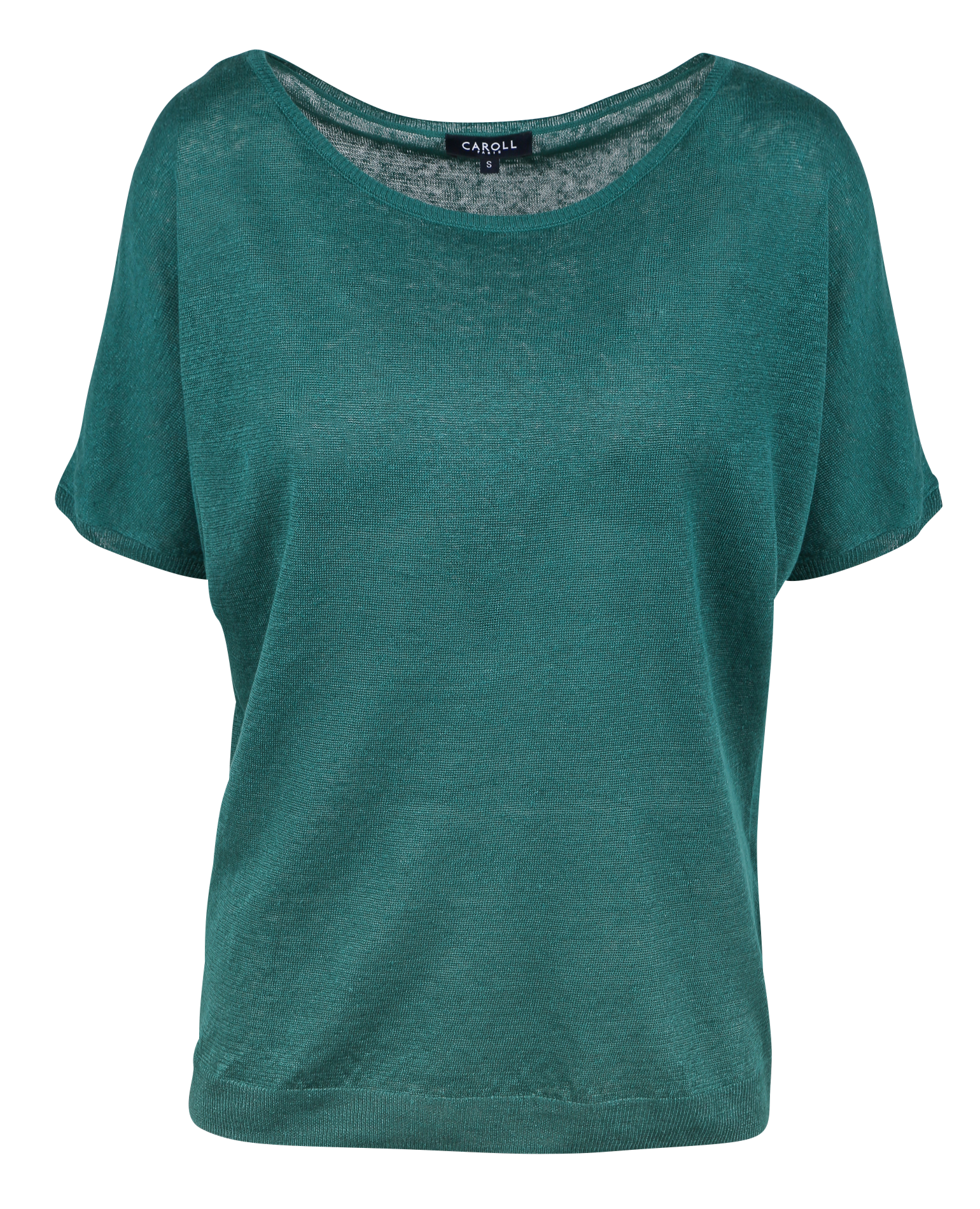 MILA - Pull col rond en lin | Vert