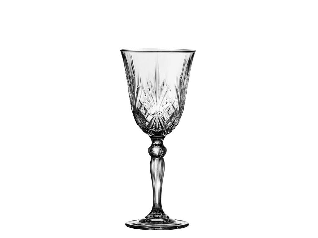 Lyngby Glas - Krystal Klar Melodia Hvidvin Vinglas 21 cl - Sæt á 4 stk.