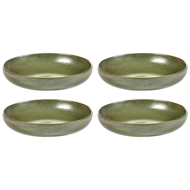 Serax Surface by Sergio Herman diep bord Ø21 set van 4 Camo Green