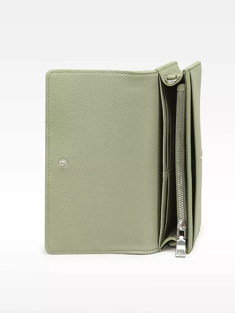 LES VISIONNAIRES Ledertasche - Mini Bag BRIT WEAVE grün